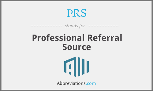 what-is-the-abbreviation-for-professional-referral-source